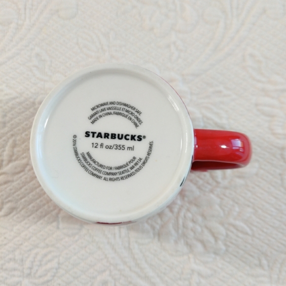 Starbucks 2016 Red Fox Tail Handle 12 oz Holiday Coffee Tea Mug Christmas Cup - Picture 5 of 9